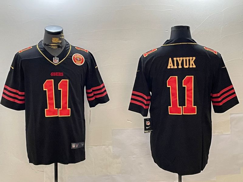 Men San Francisco 49ers #11 Aiyuk Black Gold 2024 Nike Limited NFL Jersey style 12305